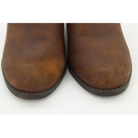 Natural Soul Tapas Womens 7.5 Brown Block Heel Bootie Back Zipper - Picture 5 of 11
